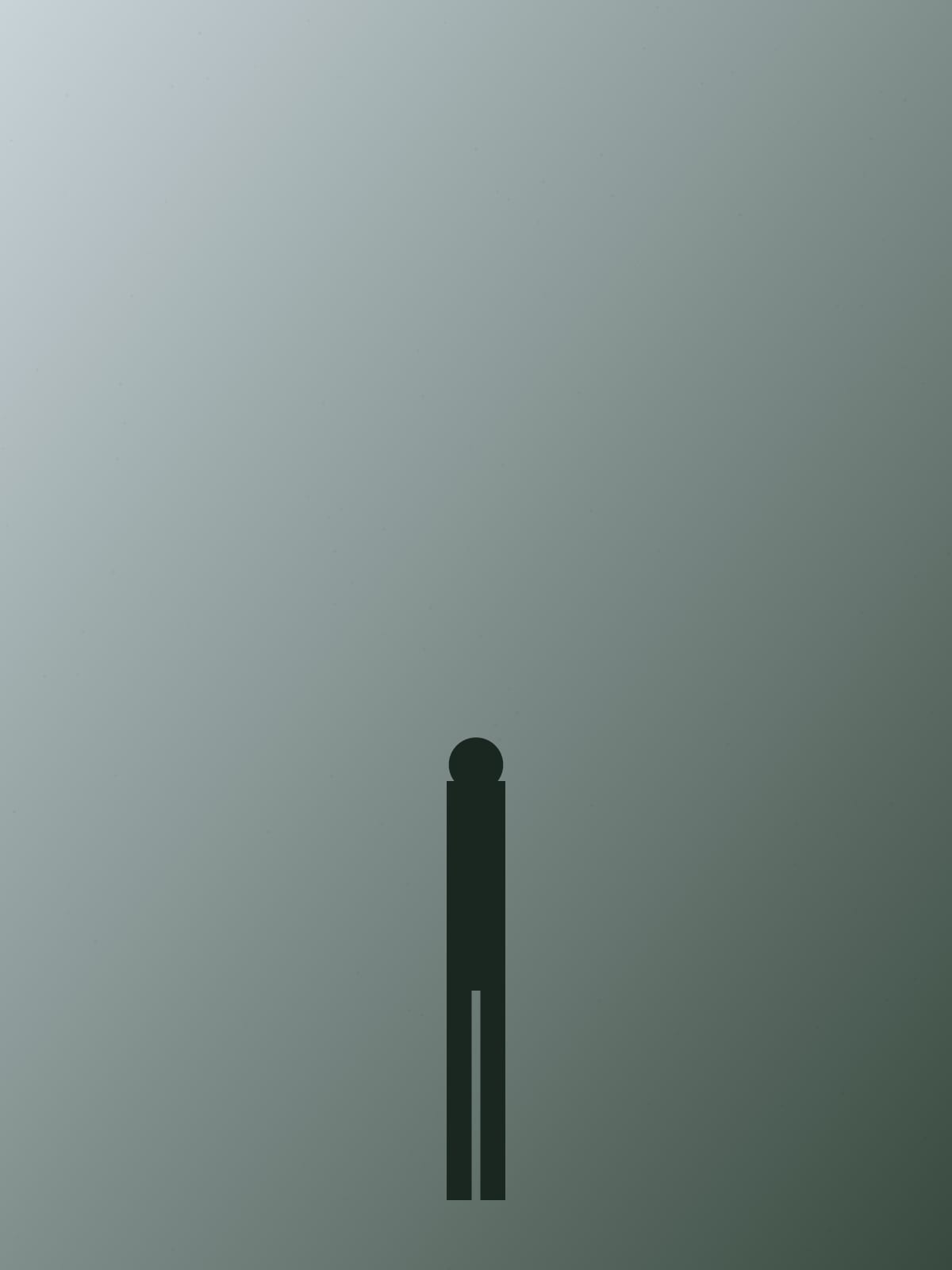 Placeholder — figure in a pine forest.